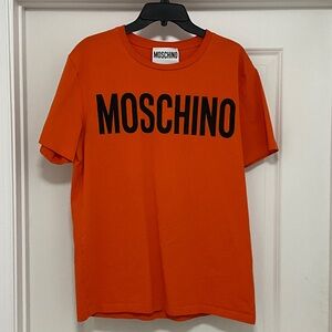 Moschino Vibrant Orange Tee with Black Logo